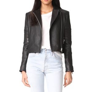 JBrand Moto Black Aiah Leather Jacket